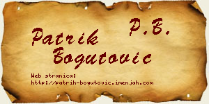 Patrik Bogutović vizit kartica
